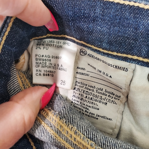 AG Adriano Goldschmied Stilt Crop Cigarette Jeans Size 25 Inseam 25" Made in USA - Picture 11 of 13